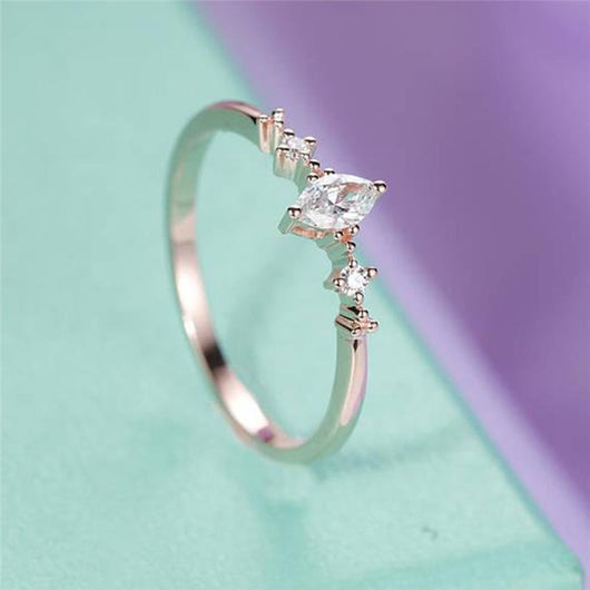Anillo de Diamante Ojo de Caballo Chapado en Oro Rosado para Mujer - Image 6