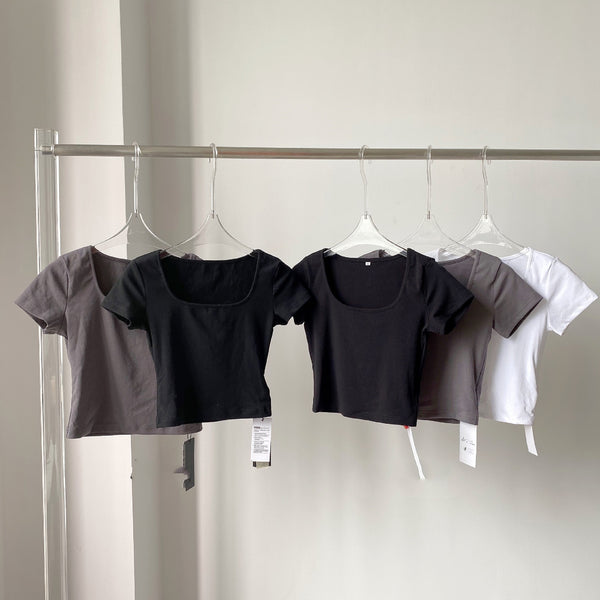 Camiseta Ajustada Manga Corta para Mujer - Top Versátil y Elegante