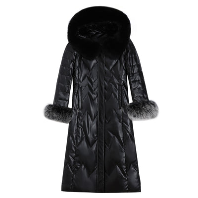 Chaqueta Acolchada con Cuello de Piel de Zorro y Capucha para Mujer - Image 5
