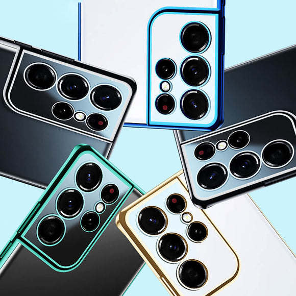 Funda Transparente S21 Electrochapada Ultra Delgada Antigolpes