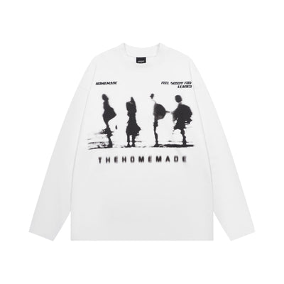 Playera de Manga Larga Estampada Estilo Urbano Americano - Image 5