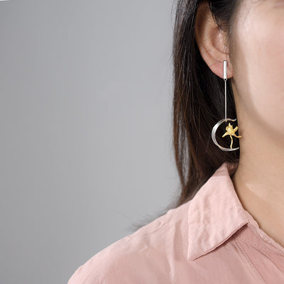 Aretes de Plata S925 Diseño Flor de Lis Semi-Floral para Mujer