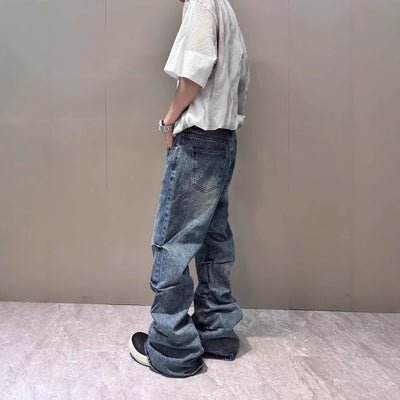 Jeans Skinny Plisados Efecto Vintage Estilo Urbano - Image 5