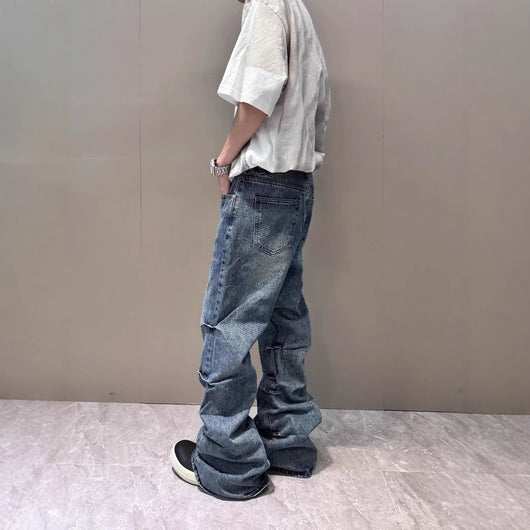 Jeans Skinny Plisados Efecto Vintage Estilo Urbano - Image 5