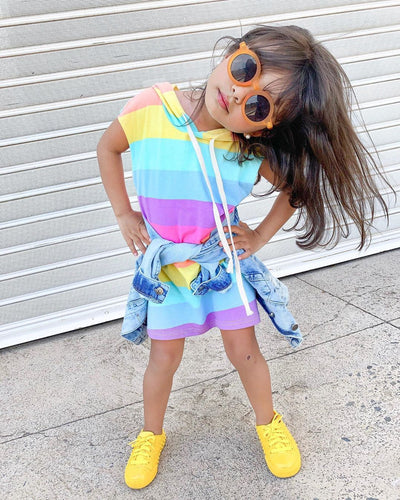Vestido Princesa Arcoíris Estilo Occidental sin Mangas para Niñas - Image 5