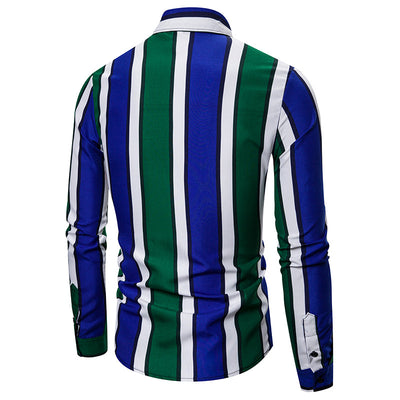 Camisa de Playa Entallada a Rayas con Mangas Largas - Estilo Británico - Image 6