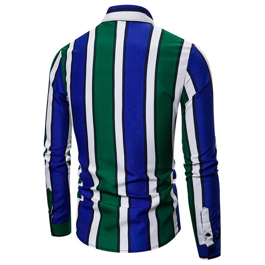 Camisa de Playa Entallada a Rayas con Mangas Largas - Estilo Británico - Image 6