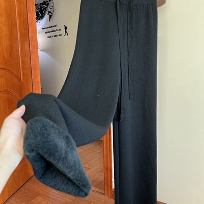 Pantalones Anchos de Punto Minimalista para Mujer - Image 9