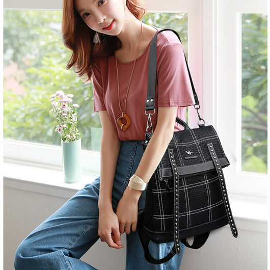 Mochila de Cuero para Mujer - Diseño Versátil de Asa Simple y Doble
