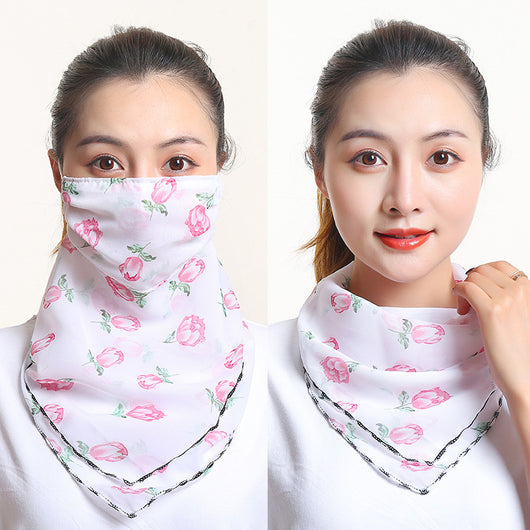 Pañuelo de Seda Protector Solar para Mujer - Máscara Cuello y Cara Verano - Image 2