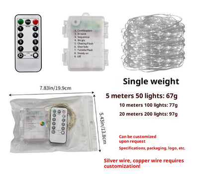 Cadena de Luces LED Impermeable con Control Remoto para Decoración de Fiestas y Bodas - Image 3