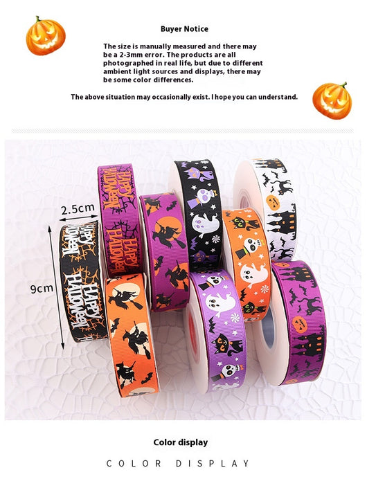 Cinta Estampada Casual de Halloween con Textura Acanalada - Image 15