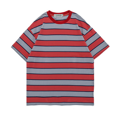 Playera Retro Japonesa a Rayas Oversized Manga Corta - Image 4