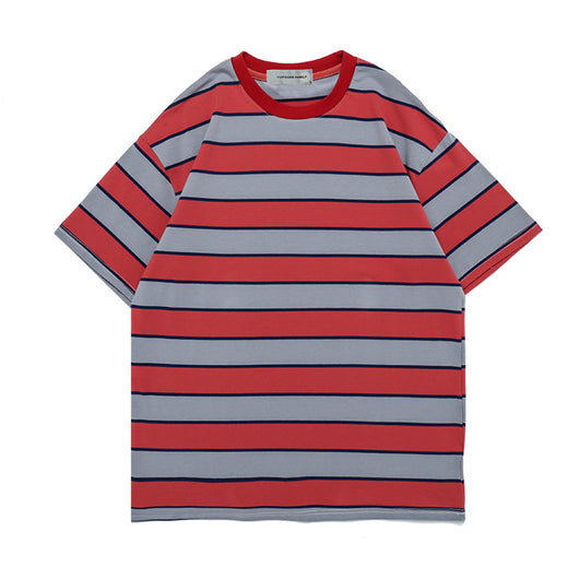 Playera Retro Japonesa a Rayas Oversized Manga Corta - Image 4