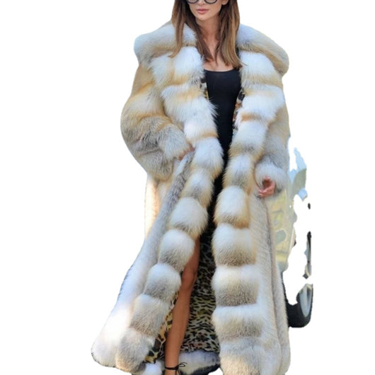 Abrigo Midi con Capucha y Cuello de Piel Sintética Estilo Europeo - Image 4