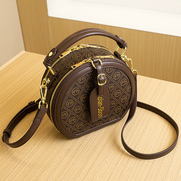 Bolso Redondo Retro Vintage - Cartera Compacta para Diario