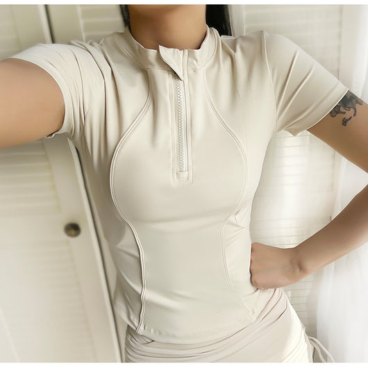 Playera Deportiva Mujer Nude Feel con Cierre - Ropa de Entrenamiento y Outdoor - Image 7