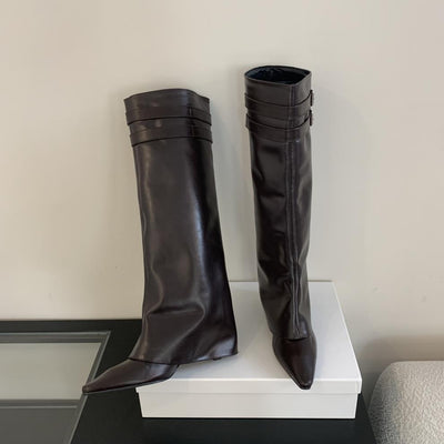 Botas de Moda Temperament Wild con Caña - Image 29