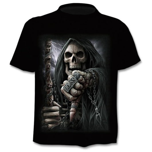 Playera Hombre Estilo Punk Calavera Gótica - Image 13