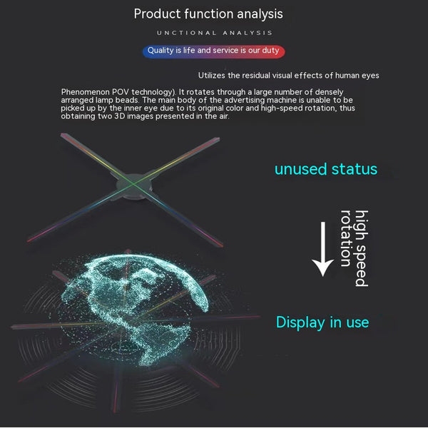 Ventilador Holográfico 3D LED de 52CM con WiFi y Control por App
