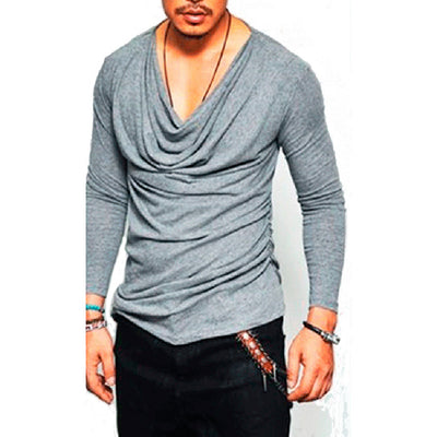 Camiseta Slim Cuello de Pelúche Manga Larga para Hombre - Image 6