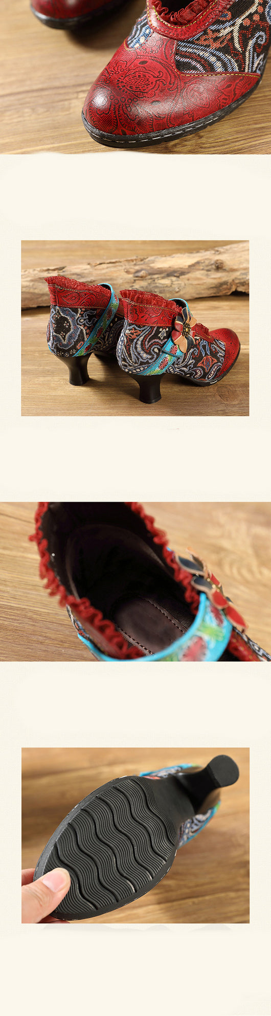 Botas Mujer Étnicas de Cuero Genuino - Diseño Versátil - Image 11
