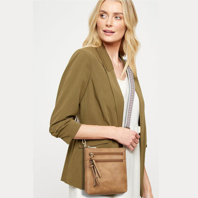 Bolso de Hombro Vertical para Mujer con Múltiples Bolsillos