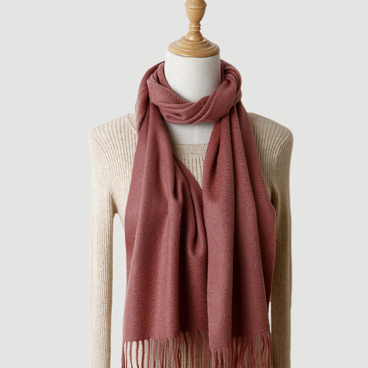 Bufanda de Cachemira Pura Colores Sólidos para Otoño e Invierno - Image 9