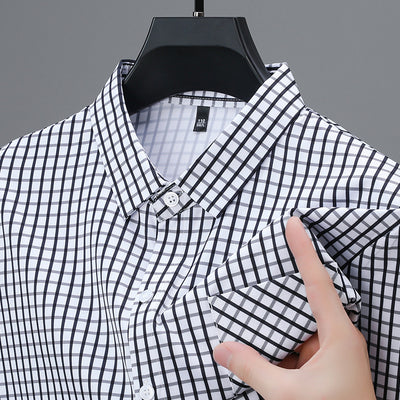 Camisa de Cuadros Manga Larga para Hombre - Primavera y Otoño - Image 9