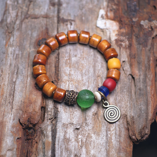 Pulsera Étnica Retro de Hueso de Res Ahumado - Image 2