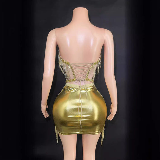 Top Tubo con Borlas y Falda Corta para Mujer - Image 4