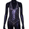 Ladies Mesh Fringe Body Chain Rhinestone Show Costume Plateado