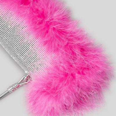 Bolso de Hombro Crossbody con Incrustaciones de Diamantes y Pelo de Avestruz - Image 21