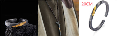 Pulsera Plata Pura para Hombre Personalizada Estilo Retro con Baño de Oro 24K - Image 16