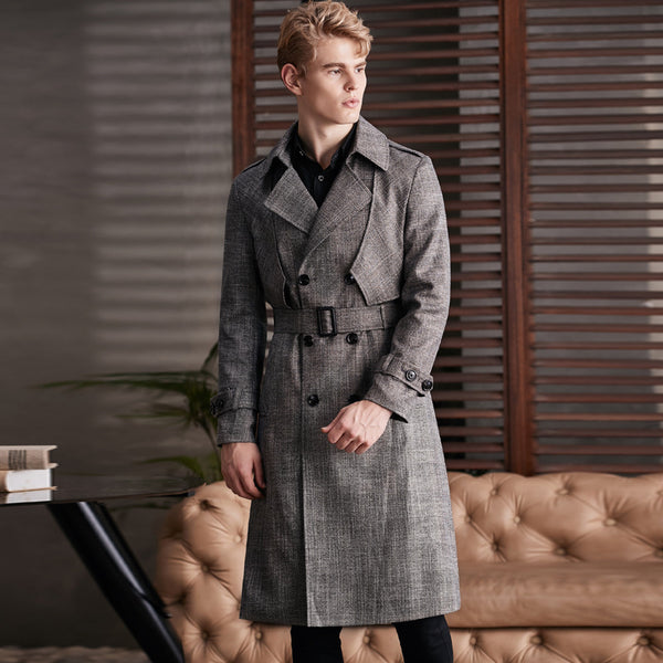 Gabardina Larga Elegante Hasta la Rodilla