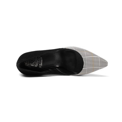 Zapatos de Tacón Grueso a Cuadros para Mujer - Diseño Versátil y Cómodo - Image 11