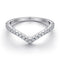 Plateado Half-length Ring Row Diamond V Index Finger Ring Platinum V word 5Beauty code