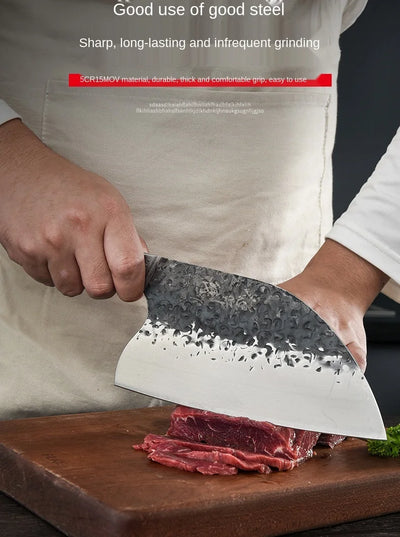 Cuchillo de Chef Forjado a Mano con Hoja Martillada de Acero - Image 9