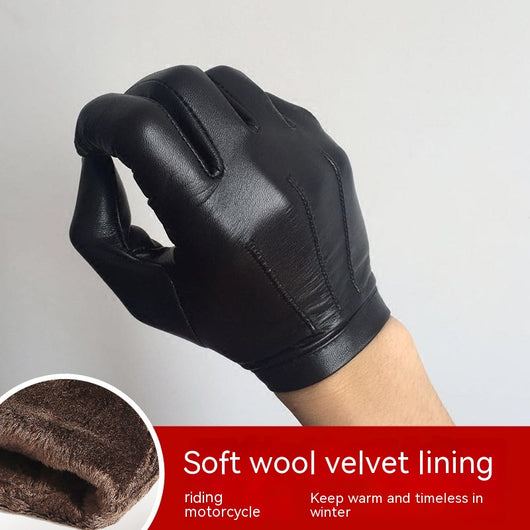 Guantes de Piel de Oveja Forrados en Polar para Hombre - Cálidos y Resistentes