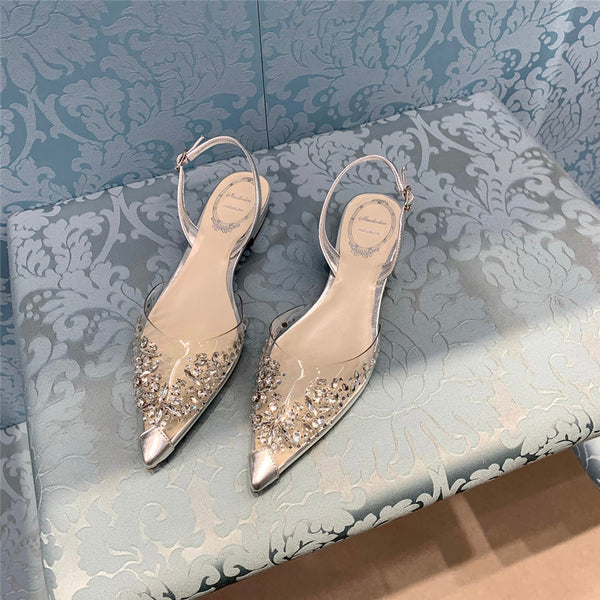 Sandalias Transparentes Diamond Shaheen - Diseño Cristalino