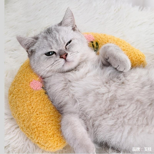 Almohada Cervical en Forma de U con Catnip para Gatos - Soporte y Relajación