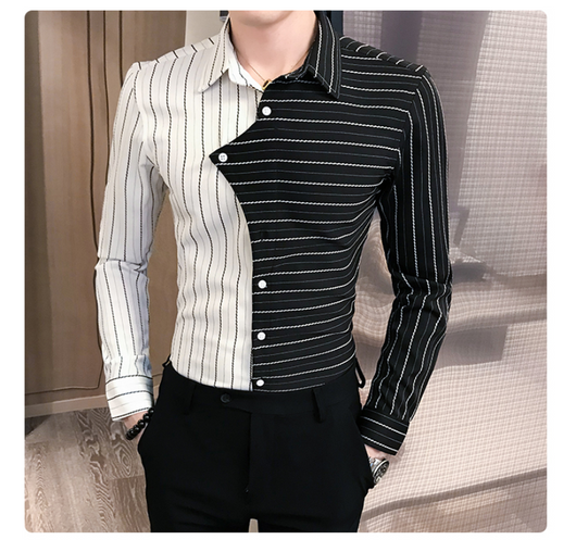 Camisa Casual Hombre Contraste de Colores Estilo Británico - Image 10