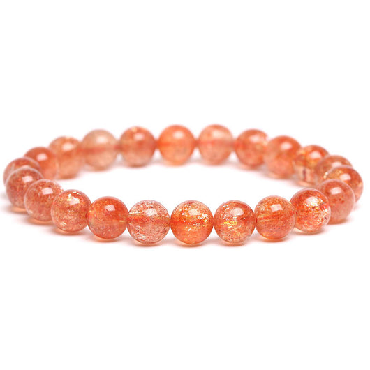 Pulsera de Cuarzo Fresa Dorado con Piedra de Sol