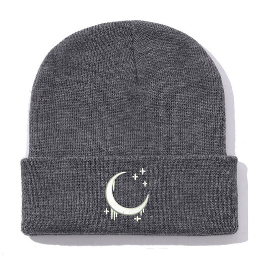 Gorro de Lana Tejido con Diseño de Luna y Estrellas para Otoño Invierno - Image 22