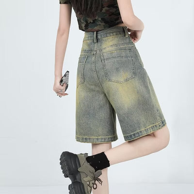 Shorts Denim Retro Lavado para Mujer - Estilo Casual Versátil - Image 4