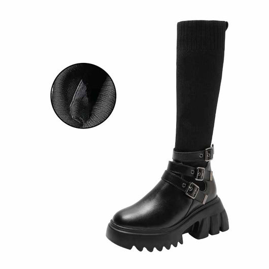 Botas Plataforma Knight de Microfibra para Mujer - Image 4