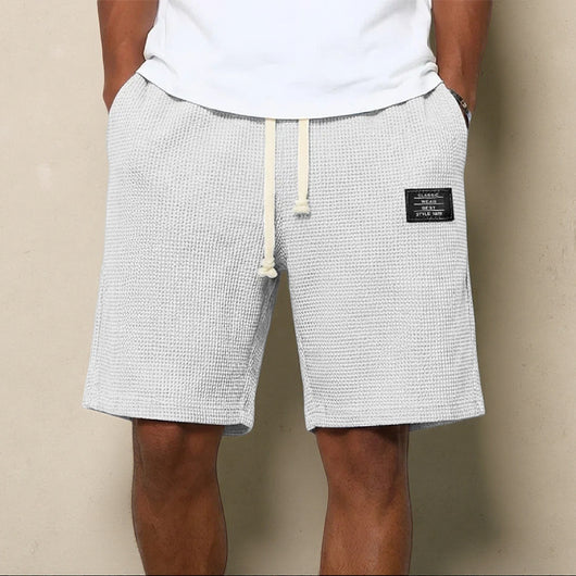 Shorts Casuales para Hombre con Tejido Waffle y Bordado - Image 22