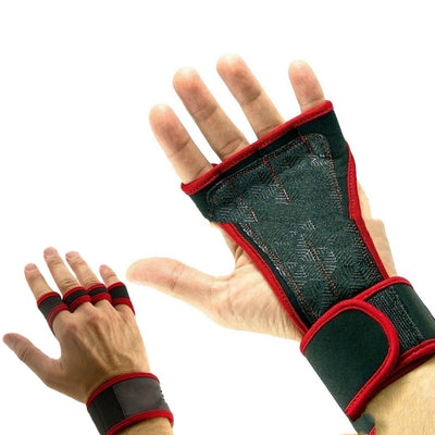 Guantes de Levantamiento de Pesas Medio Dedo con Soporte de Muñeca - Image 4
