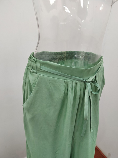 Pantalones Anchos de Talle Alto con Cintura Elástica Ajustable - Image 13