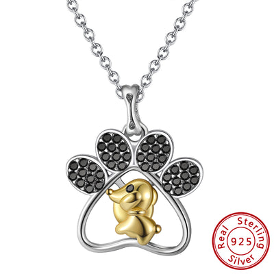 Collar de Oro 14K con Perro Calado - Diseño Cartoon Elegante - Image 2